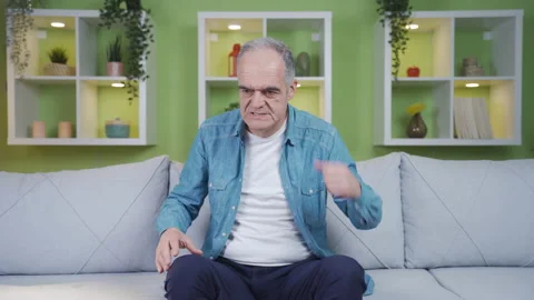 The old man who is angry with himself for his past mistakes. Stock Footage 237795609