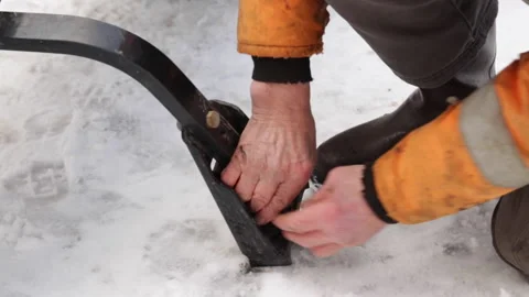 Old man working outside Stock Footage 143484439