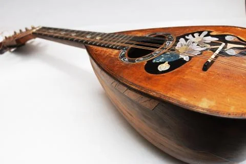 Old mandolin with pearl incrustation Stock-Fotos