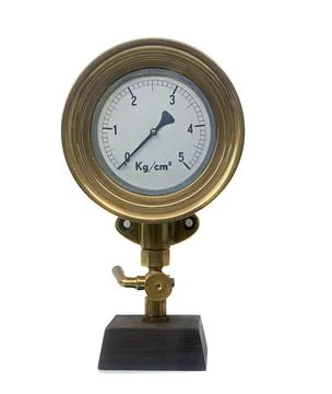 Old manometer isolated on white background Stock Photos