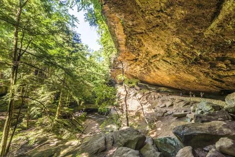 Old mans cave Hocking hill ohio Stock Photos