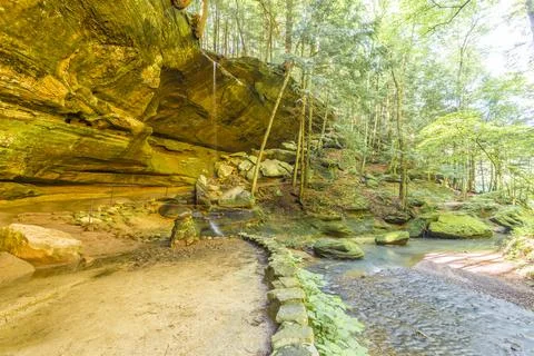 Old mans cave Hocking hill ohio Stock Photos