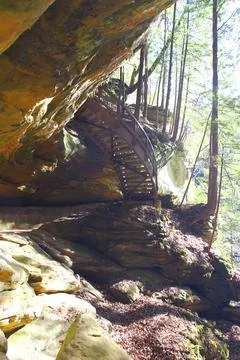 Old Man's Cave unit, Hocking Hills State Park, Ohio Stock Photos