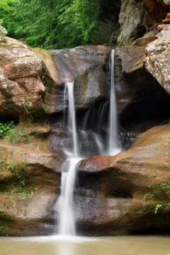 Old Man's Cave Upper Falls Stock Photos