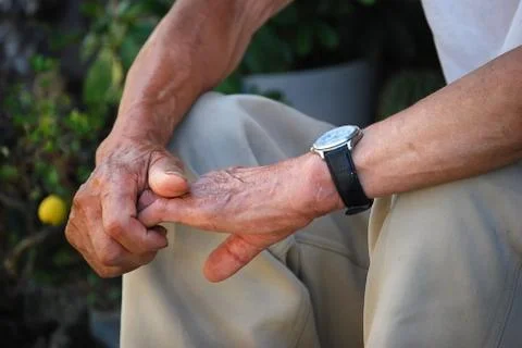 Old man's hands Foto stock