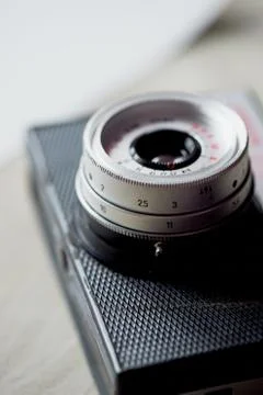 The old manual camera. Manual control. Retro. History of photography.Film Stock Photos