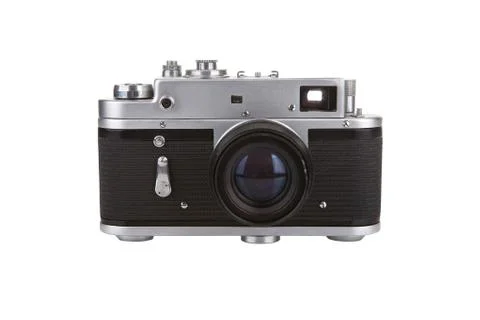 Old manual camera on white Stock Photos