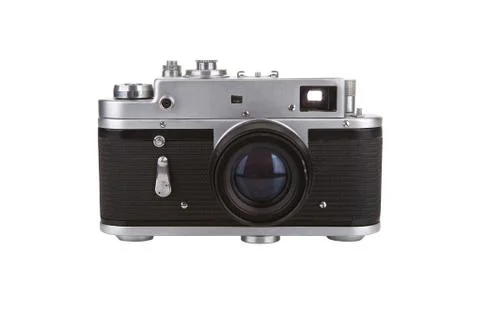 Old manual camera on white Stock Photos