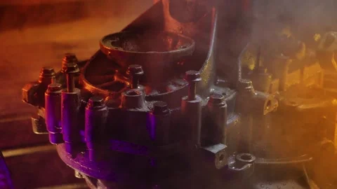 Old manual transmission from a front-wheel drive car for repair Stock Footage 336170146