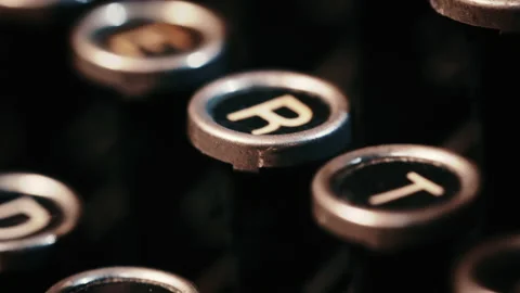 Old manual typewriter keys Stock Footage 130318636