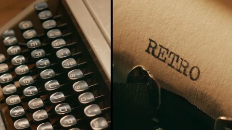 Old manual typewriter types "retro" split screen and individual shots Stock Footage 289324104