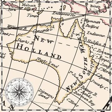 Old map of the Australia continent イラスト素材