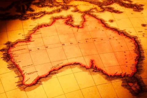 Old map of australia Stock Illustration