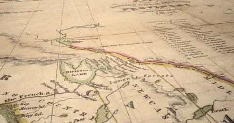 An old map of the British North American provinces Stock Footage 233820744