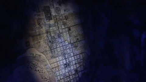 Old map of the city Stock Footage 49015098