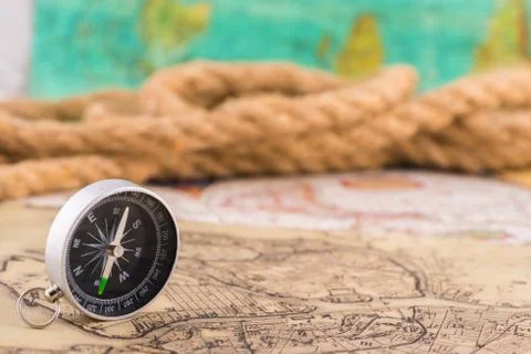 Old map with compass Photos