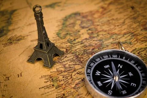 Old map decorations. Stock Photos