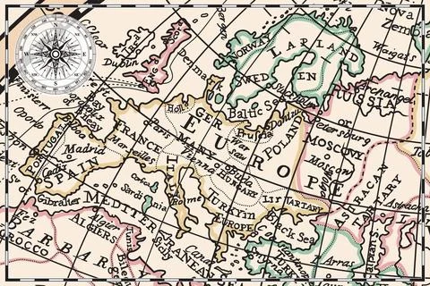 Old map of the eastern hemisphere of planet Earth イラスト素材