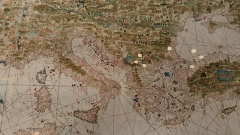 Old Map Stock Footage 336010575