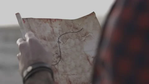 Old Map in Hand - Stock Video Stock Footage