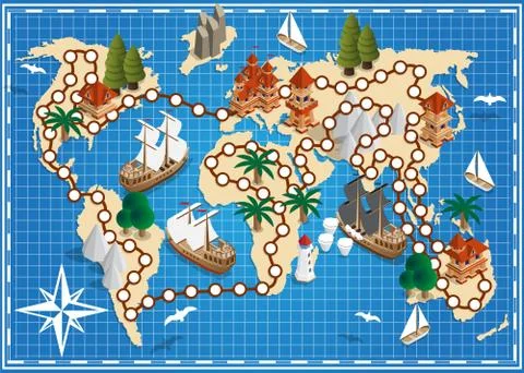 The old map. Stock Illustration