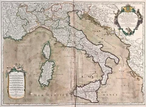 Old map of Italy Stock Illustration