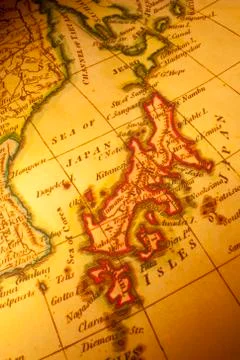 Old  map of japan Stock Photos