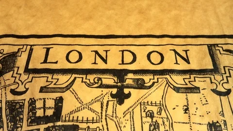 Old map of London. Video stock 107721616