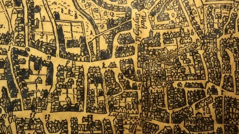 Old map of London. Stock Footage 107729131