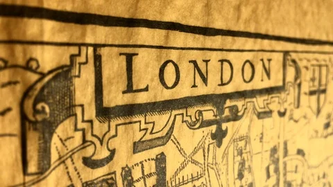 Old map of London. Video stock 113739076