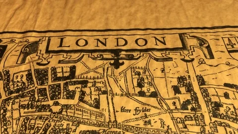 Old map of London. Video stock 113739613