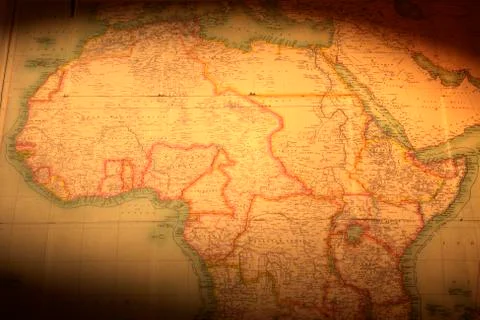 Old map of north and central africa Stock Photos
