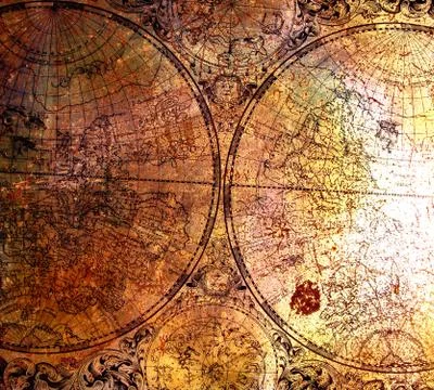 Old map on rusty metal Stock Photos