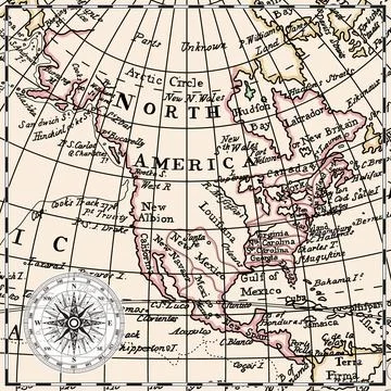 Old map of the western hemisphere of planet Earth イラスト素材
