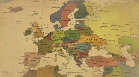 Old Map Of The World From Europe Stock Footage