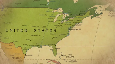 Old Map Of The World 库存影片 35610075