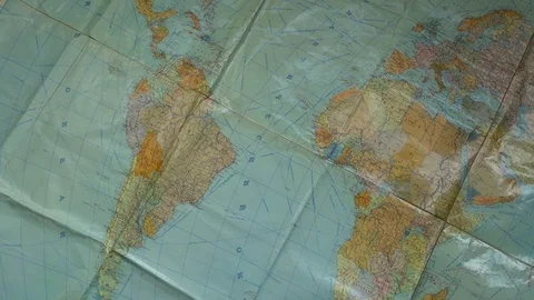 Old Map Of The World Stock Footage 86599342