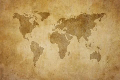 Old map of the world in grunge style. Perfect vintage background.. Stock Illustration