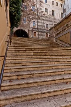 Old marble staircase Stock Photos