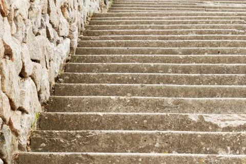 Old marching stairs with close-up. As a background. Stock Photos