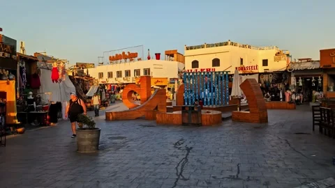 Old Market bazaar square in Sharm El Sheikh Egypt at sunset Видео 338428078