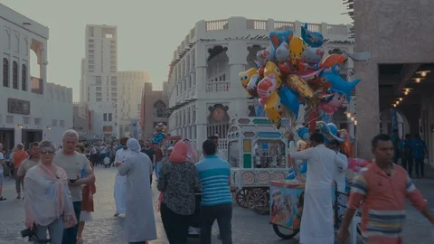 Old marketplace, Doha Stock Footage 86285887