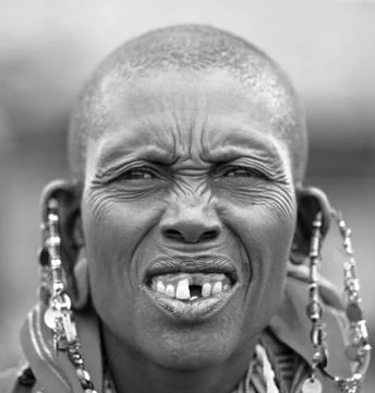 Old masai african woman Stock Photos