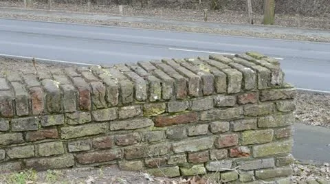 Old masonry of passage road Stock Footage 12282983