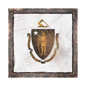 Old Massachusetts flag Stock Illustration