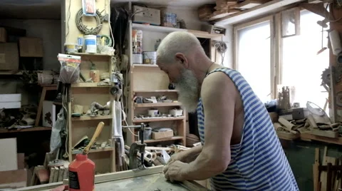 The old master carpenter Stock Footage 61434692