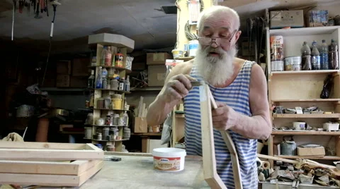 The old master carpenter Stock Footage 61435870