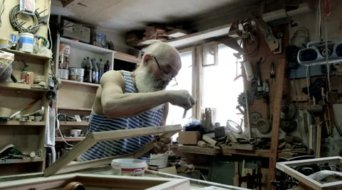 The old master carpenter Stock Footage 61436040