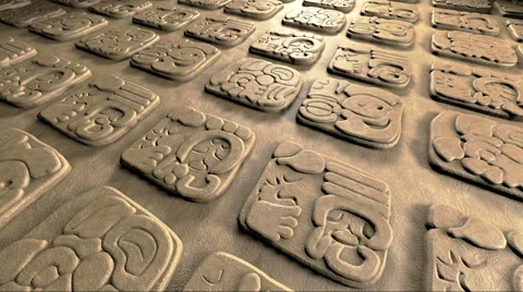 Old mayan hieroglyphics loop 3d animation 스톡 동영상 63787157