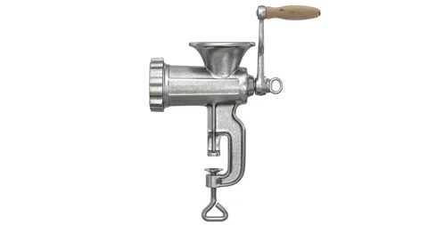 Old meat grinder on which the handle rotates Stock Footage 258348909